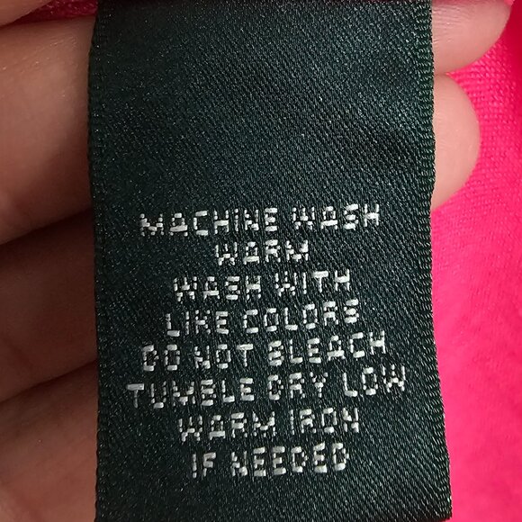 Lauren Ralph Lauren Pink Popover Linen Blouse Preppy Minimalist Beach Summer 2X - Picture 9 of 10